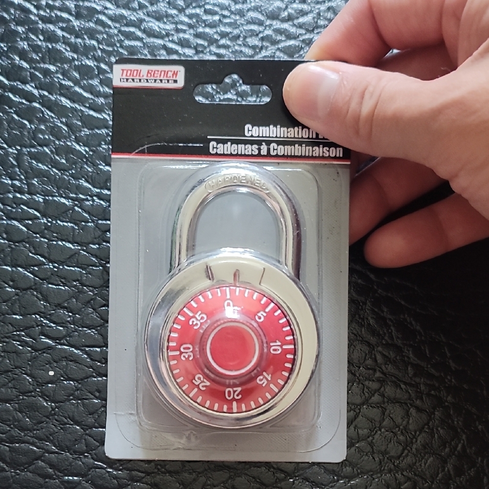 Tool Bench Red Combination Lock